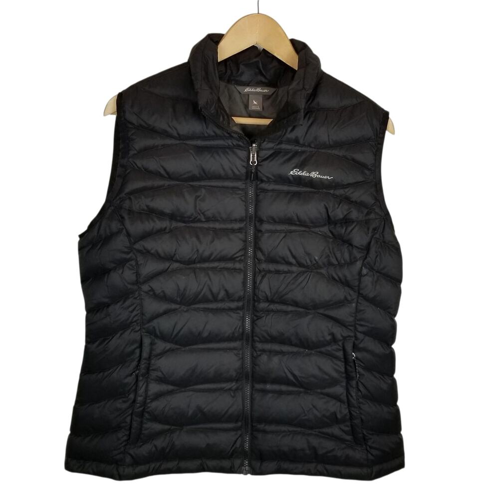 Eddie Bauer Women's Black Down Filled Puffer Vest Size Large
